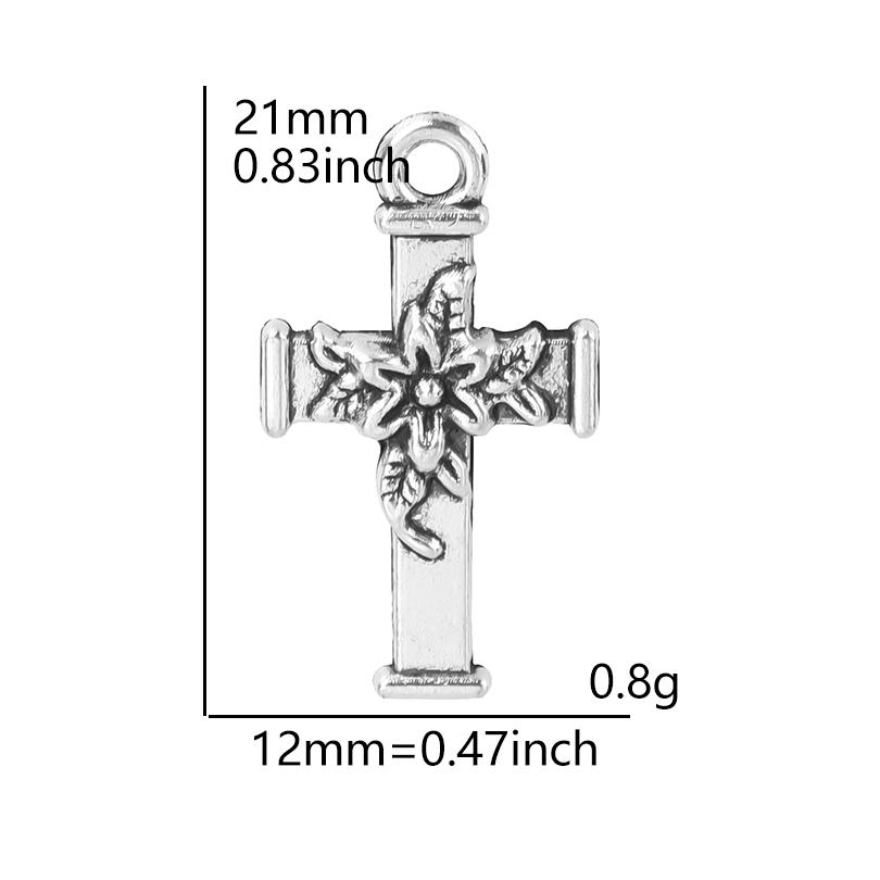 6pcs Religious Metal Retro Silver Color Cross Pendant Charms For Jewelry Making Bulk Christ Jesus Pendants DIY Necklace Earrings