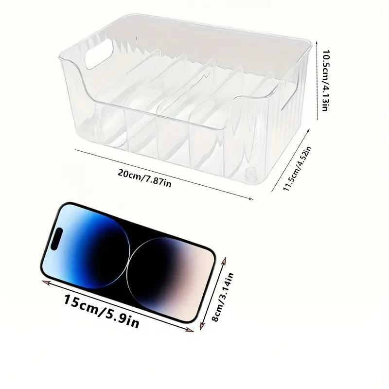 Clear Plastic Seasoning Storage Box with Adjustable Divider Transparent Divided Cosmetic Food Storage Box Detachable Spice Rack