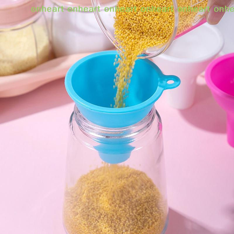 [C]Multi-Function Wine Leak Oil Leak Kitchen Accessories 8CM Silicone Wide-Mouth Funnel Milk Powde Bean Funnel Large-Caliber