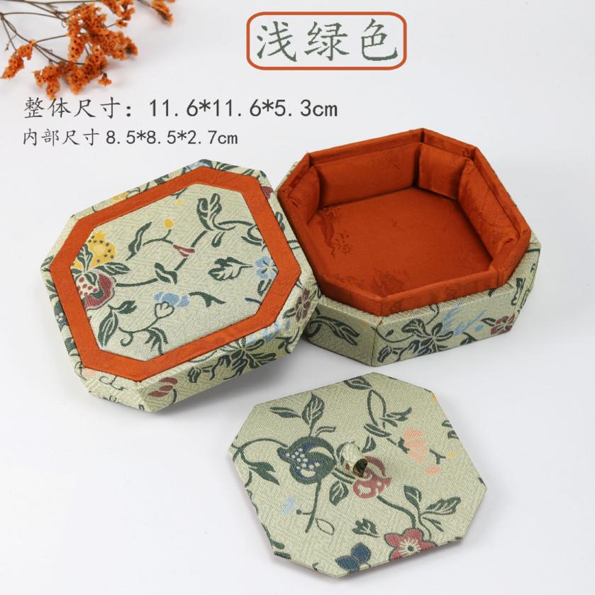 

New Jewelry Octagonal Heaven and Earth Embroidered Bracelet Antique Cultural Relics Bracelet Packaging Jewelry Box Multicolor 11.6x11.6x5.cm