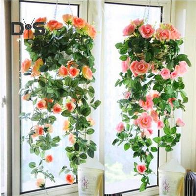 8ft מלאכותי רוז זר פרח עלה גפן בית חתונה גן מסיבת תפאורה