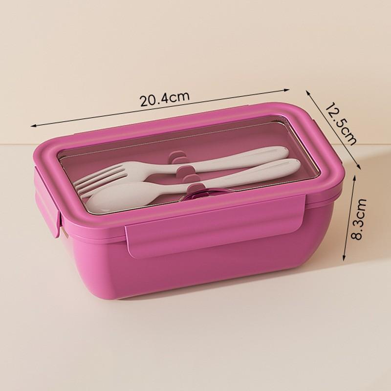 Microwave-Safe Bento Box With Leakproof Lid Dual Compartment Office Lunch Student Meal Prep Travel