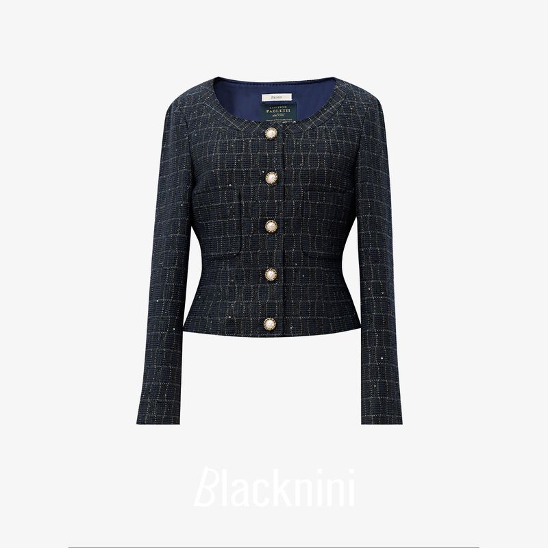 

Blacknini Yin WAF/ Liu Wen Set Italy Paoletti Fragrant Wave Pattern Outwear/Skirt Coat(Paoletti brand fabric) L