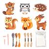 [PACZA][1] Creative Set of Felt Embroidery Patterns Forest Animals 6 pcs Z3127