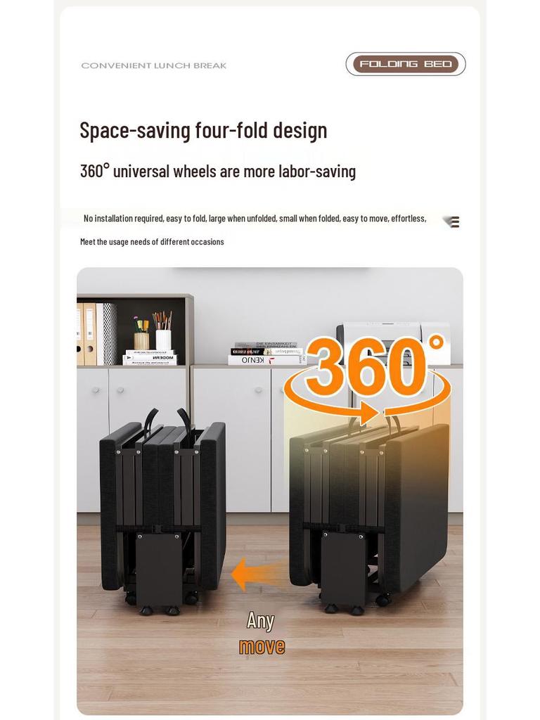 Portable Folding Bed & Mat for Office Lunch Breaks - Convertible, Single-Use, Sit or Lie Down Option