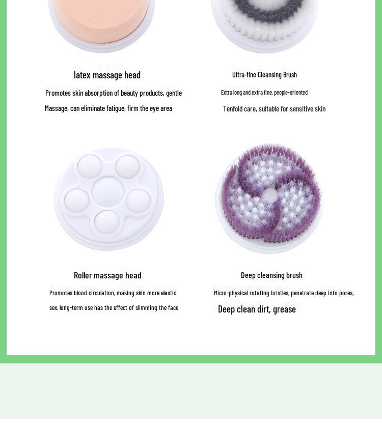 4-in-1 Electric Waterproof Facial Cleansing Brush for Deep Cleaning & Blackhead Removal
