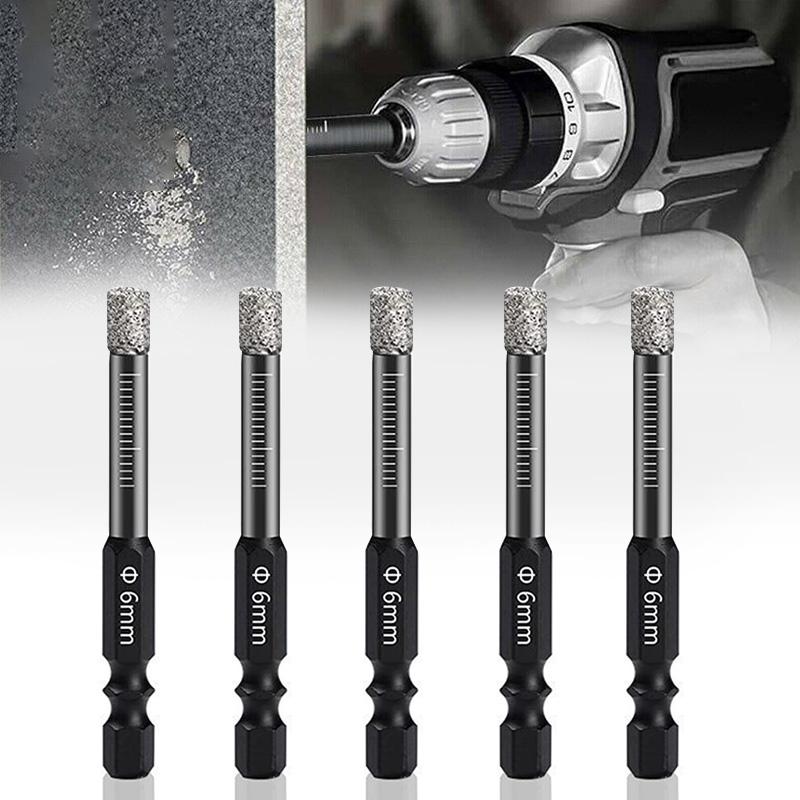 

5 шт. модное шестигранное сверло для фарфора, сухой паяный резак для плитки, керамическое сверло, алмазное сверло