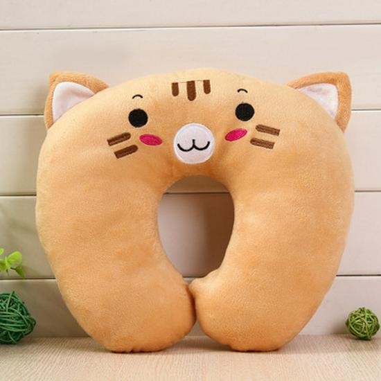 Cartoon Portable U-Shaped Neck Pillow - Foldable & Multifunctional for Travel