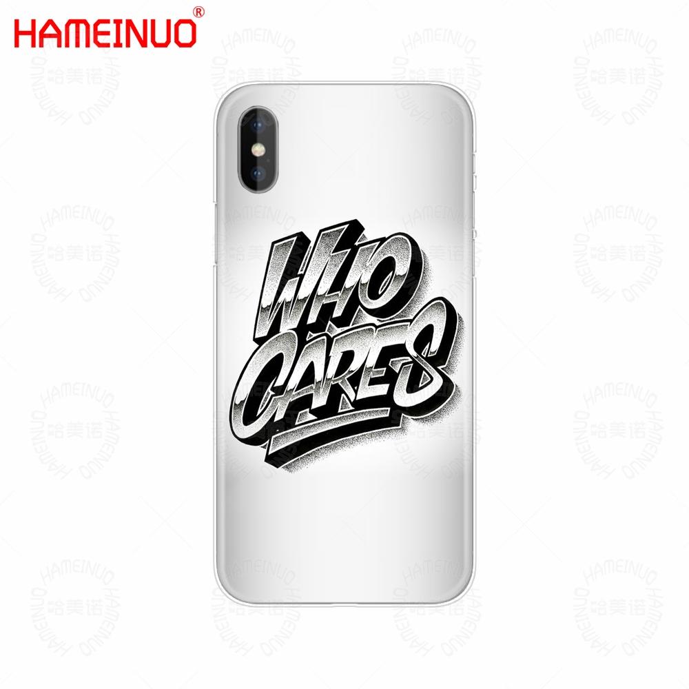 

HAMEINUO Who заботится, заткнись, стоп, чехол для мобильного телефона iPhone X 8 7 6 4 4S 5 5S SE 5c 6s plus iphone 7