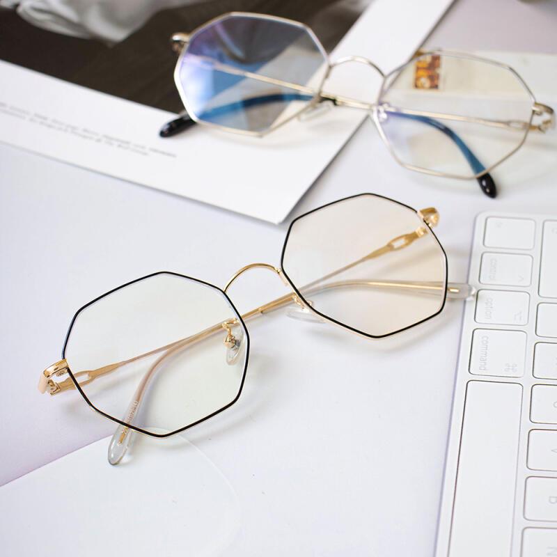 NeoRetro B2038 C5 Gold Black Blue Light Blocking Glasses