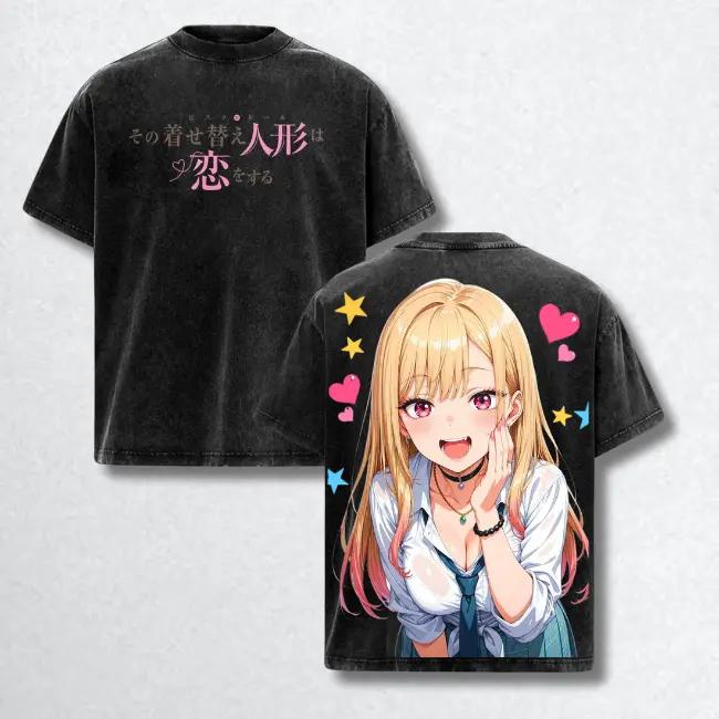 

My DressUp Darling Marin Tshirt Men Women Clothing Anime Vintage Yk Washed T Shirt Summer Short Sleeve Pure Cotton Tees Tops S