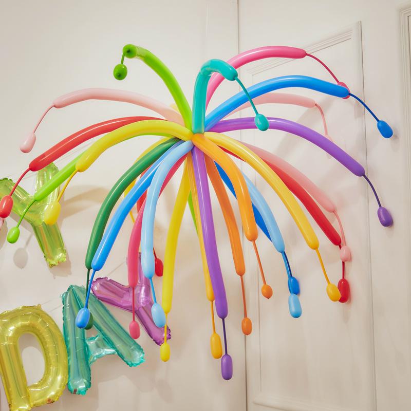 Colorful Dopamine Birthday Balloons and Backdrop for Kids' Party