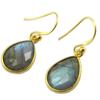 Les Trésors De Lily [P2578] - Golden Gray 'Minéralia' Silver Earrings (labradorite)