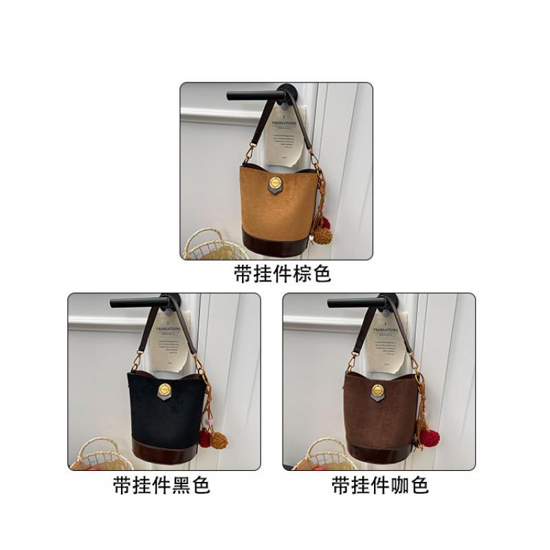 Retro Suede Bucket Bag 2026 New Handbag High-end Cross-body Single Shoulder Underarm Women