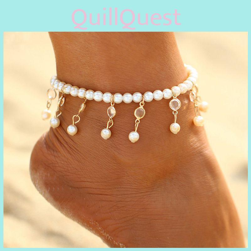 Minimalist Female Toe Chain With Adjustable Elastic Band For Beach Vacation