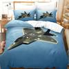 Fighter Fire King Queen Full Duvet Cover Cool Airplane Bedding Set Military Fans Quilt Cover Red Black Polyester Comforter Cover