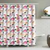 Watercolor Pink Lipstick Makeup Pattern Shower Curtain For Bathroom Decor Waterproof Fabric Print Bath Mat Decoration In Kitchen