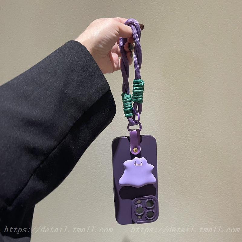 

Dark Purple Little Monster Stand Case for iPhone 17 Pro Max/16 Pro/14 Pro iPhone 13 Pro