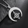 Pingente Celta da Trindade Colar Irlandês da Lua Masculino Nórdico Viking Aço Inoxidável