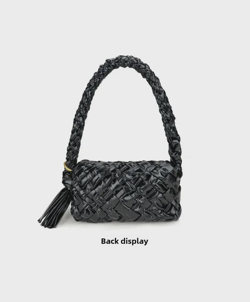 2024 French Waxed Leather Tassel Crossbody Bag - Autumn/Winter Collection
