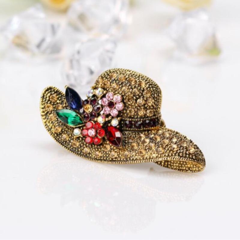 Artistic Style New Alloy Chest Flower Sun Hat Brooch, Versatile Accessory with Temperament