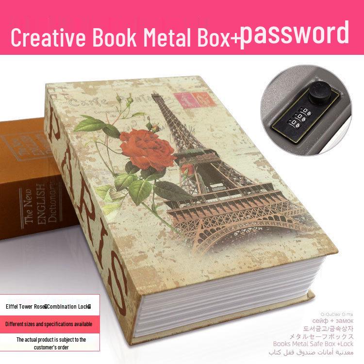 Cross-Border E-commerce Book Safe with Password Lock - Creative Storage Box & Metal Piggy Bank