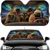 Funny Robot Driving Sun Visor Car Windshield Sun Shade UV Protection Heat Insulation Cover Universal  Sun Protector