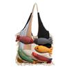 Borsa Grande Capacità Borsa a Shopper Lavorata a Maglia Pesce 3D, Borsa a Spalla Patchwork con Frange, Regalo Creativo per Donne Borsa Boho Colorata per il Pendolarismo Quotidiano