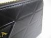 Authentic PRADA Triangel Black Leather Gold H/W Large Round Zip Long Wallet #b076  Seller Refurbished