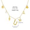 Boho A-Z Initial Letter Pendant Necklace Gold Color Beach Shell Starfish Pearl Necklace Women's Charm Jewelry Party Gift