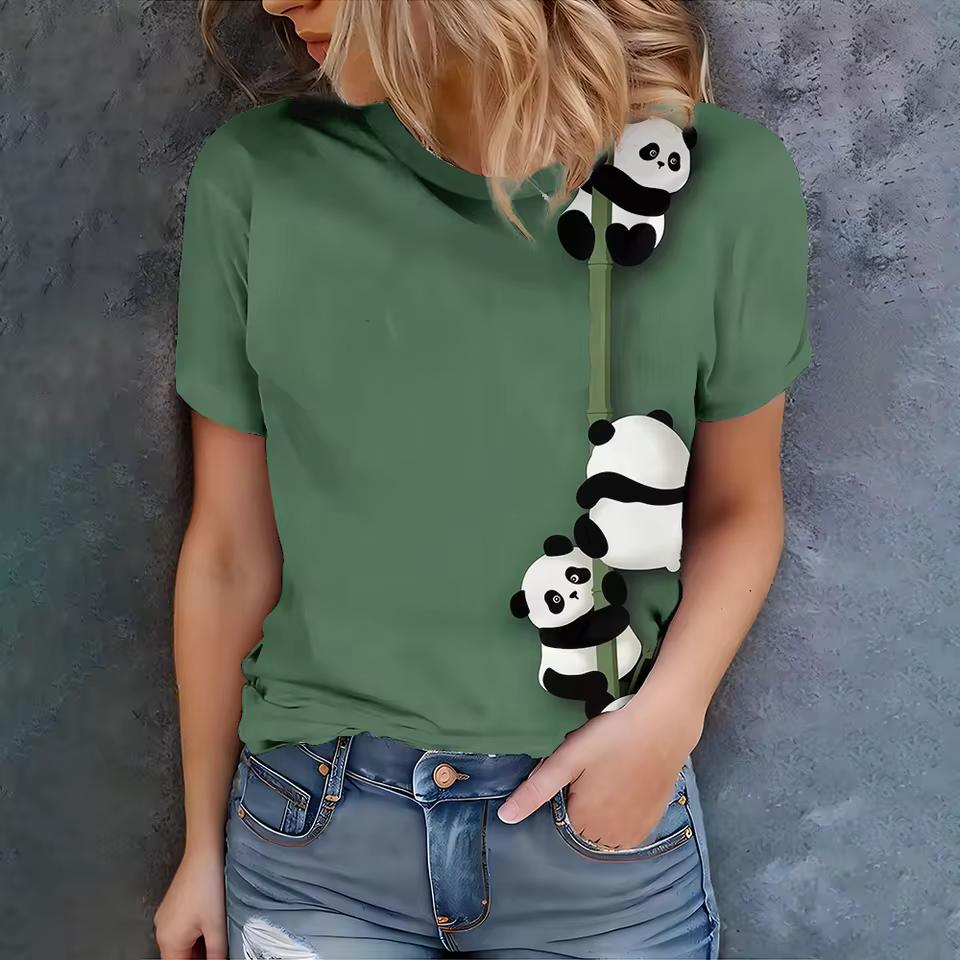 Summer Simple Fresh Style Flower Patter Women Fashionable Comfortable Loose Large Size T-shirt