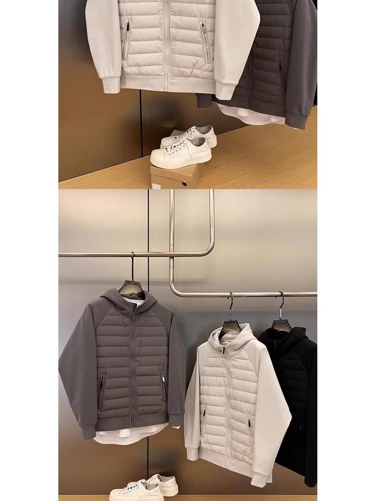 Men's Fleece-Lined Cotton Jacket: Casual Spliced Hoodie for Couples
