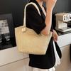 Straw Woven Tote Bag Shoulder Bag with Braided Rope Handles Summer Beach Tote Women Purse for Work Holiday Shopping