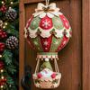 Fabric Sewing Projects for Adults Christmas Hot Air Balloon DIY Kit, 3D Felt Hanging Ornament Santa Family Craft Night Activities Snowman Reindeer