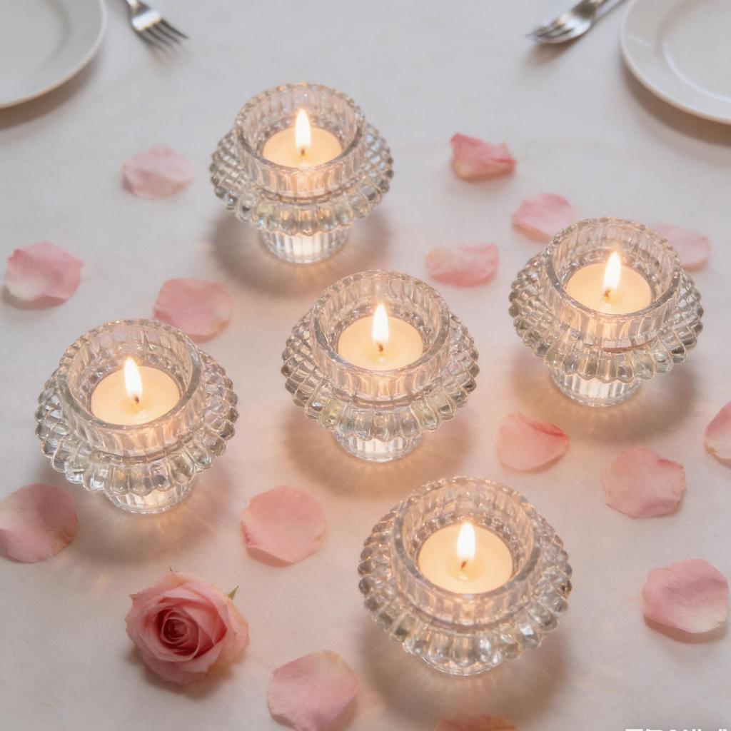 Romantic Aromatherapy Candle Holder: Tea Light Glass Cup for Candlelight Dinner & Festival Atmosphere Decoration