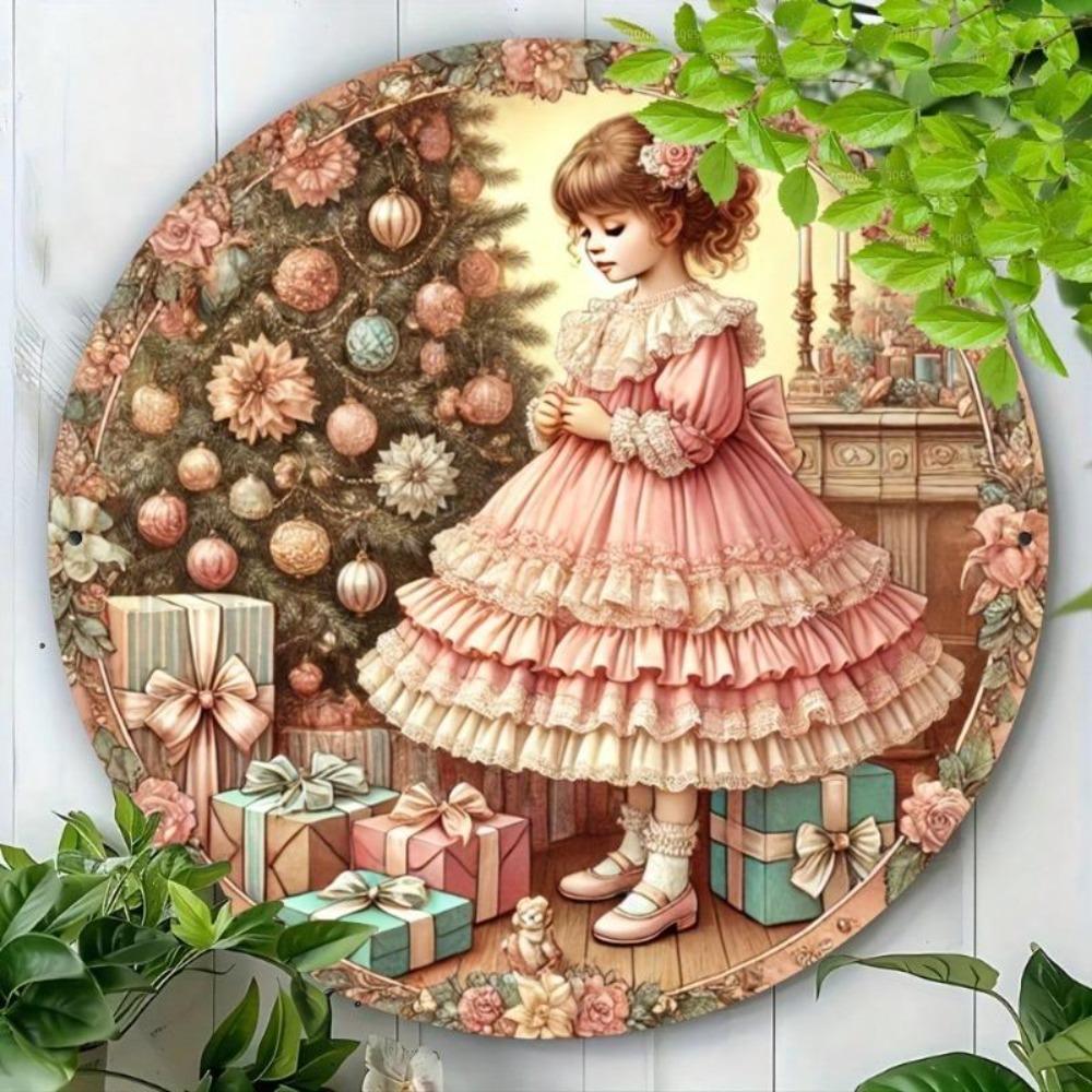 Vintage Weihnachts-Blechschild Wandkunst 8x8 Zoll Haus Küche Café Dekor