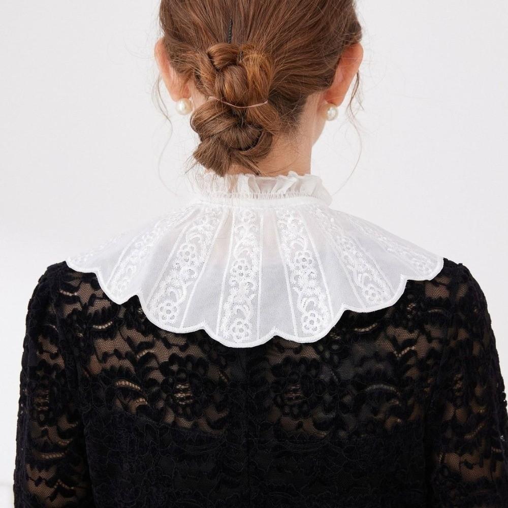 Removable Women Fake Collar Lace Detachable Collar Vintage Embroidered Ruffle Collar  Fashion