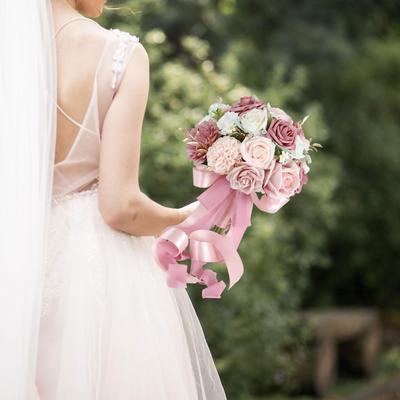 Wedding Bouquet Artificial Flowers Bridesmaid Realistic Bride Holding Bridal for