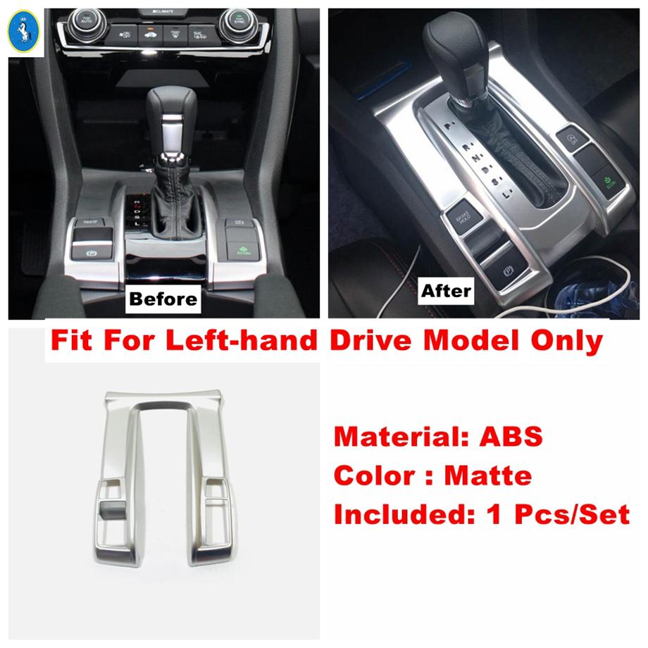 Carbon Fiber / Matte ABS Auto Center Control Gear Shift Panel Decor Frame Accessories Cover Trim Fit For Honda Civic 2016 -