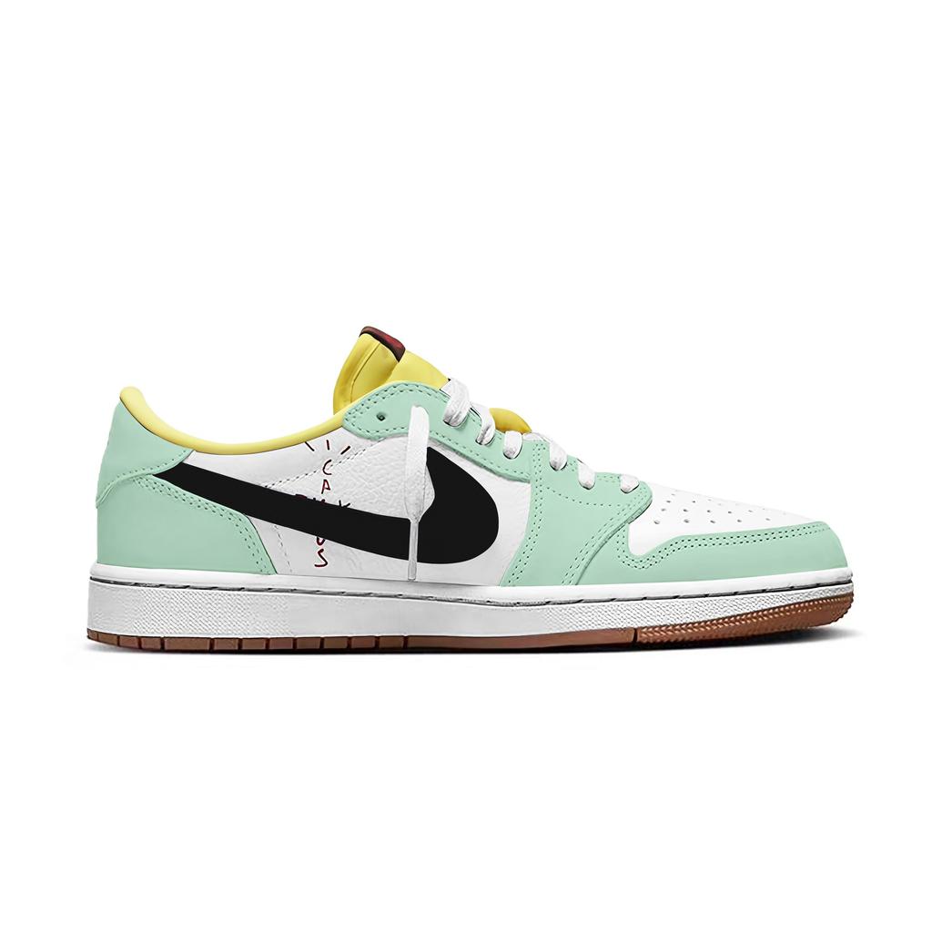 Travis Scott x Jordan Air Jordan 1 Mint X AJ1 Low Protiskluzové Nízké Vintage Basketbalové Boty Dámské DZ4137-700(Tým1897-)