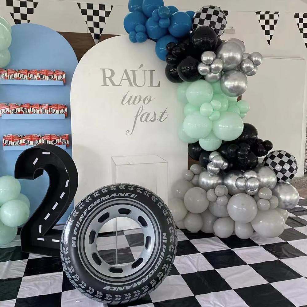 5pcs 30inch Wheel Balloons Race Cars Hot Wheels Birthday Party Decorations Supplies for Men Cars Theme Birthday Party Supplies