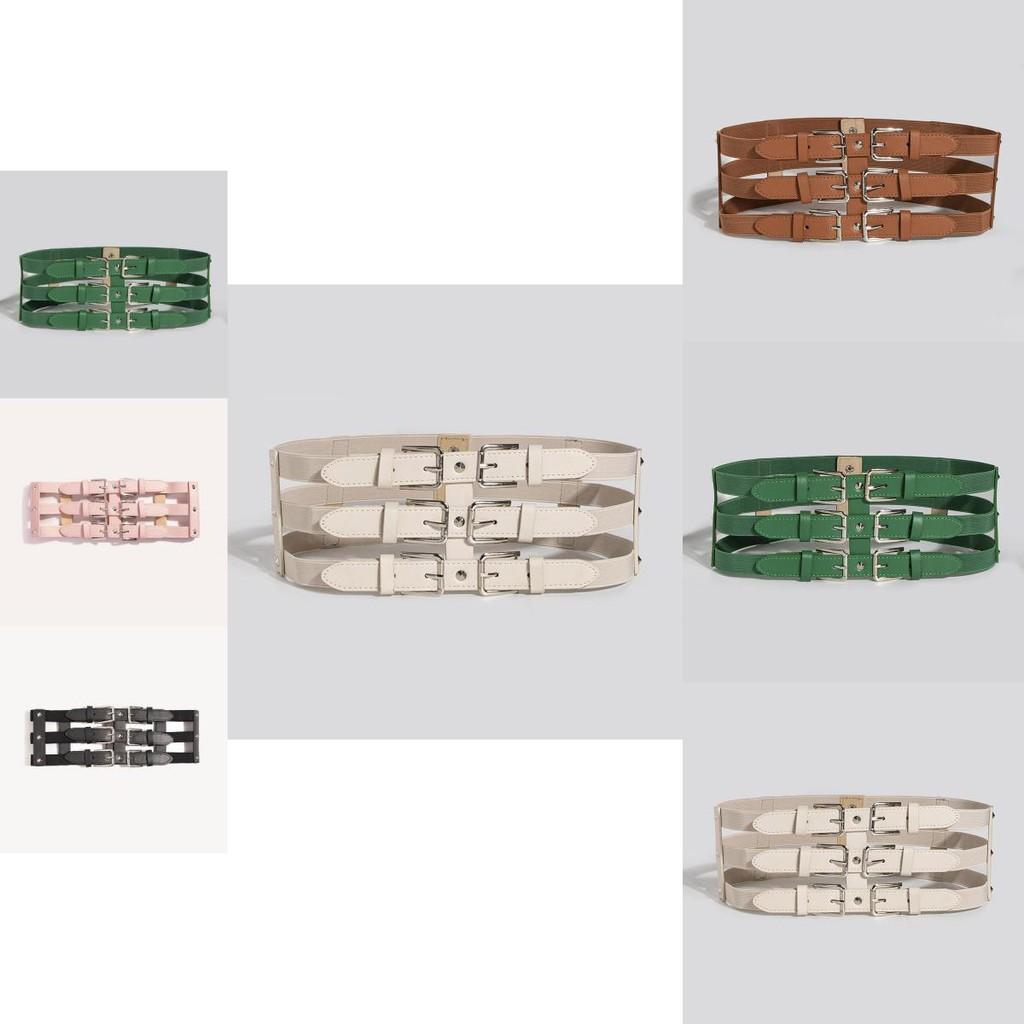 Punk Style Womens Wide Waist Belt With Elastic Band For Fashionable Casual Wear