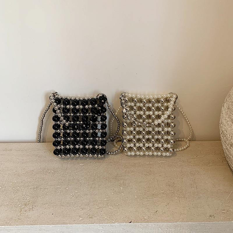 Chain Pearl Small Square Bag Slanted Hanging Single Shoulder Handbag Casual