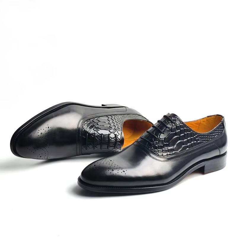 Fashion Men's Genuine Leather Oxford Dress Shoes Lace-Up Formal Shoes for Wedding, Business & Party Classic Fashion Trend Non-Slip Sole