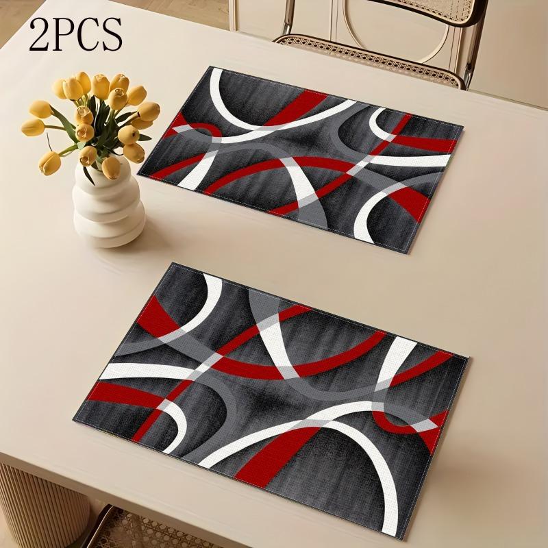 2/4/6 шт. Элегантные винтажные салфетки под тарелки, подходящие для 2/4/6 персон - Термостойкие защитные коврики для стола, квадратные подставки под посуду и салфетки, стирающиеся в машине 2pcs