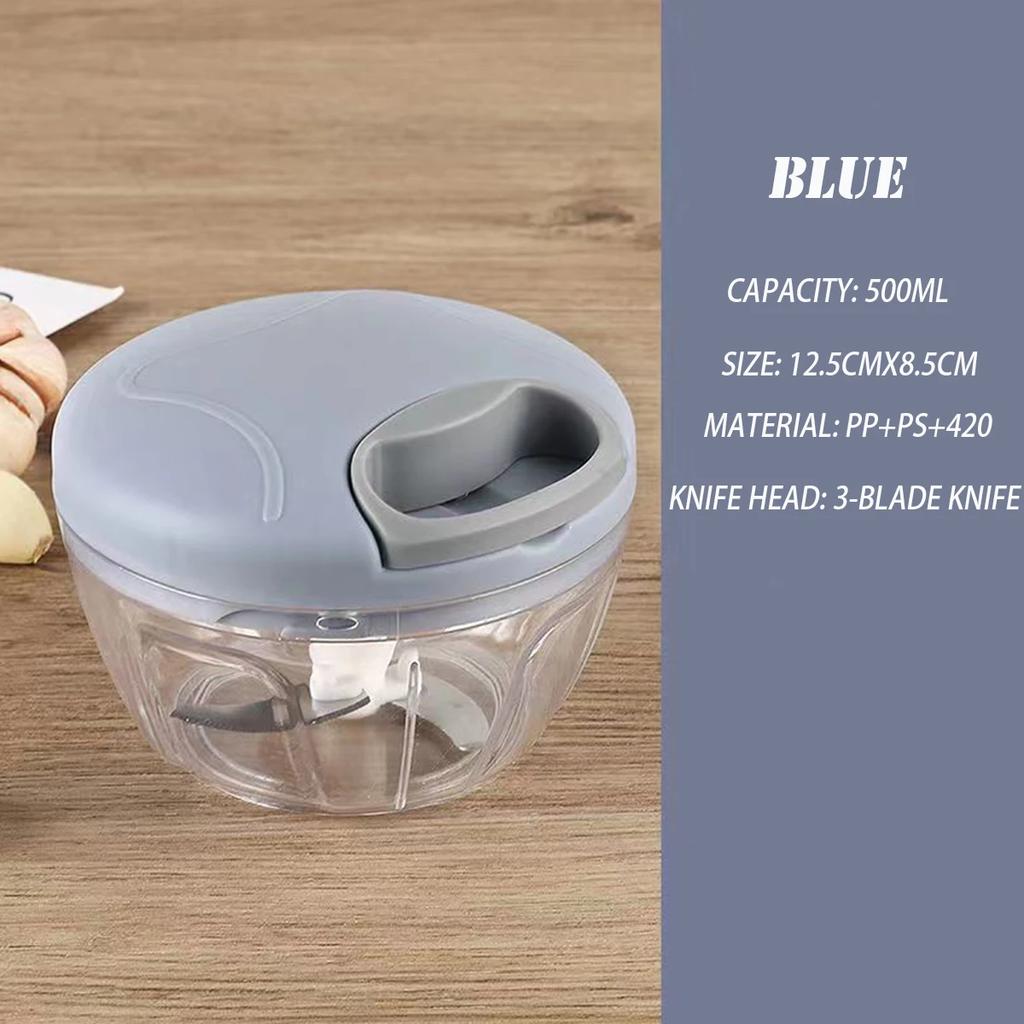 Picadora de ajo PICADORA DE CARNE Manual de 500/900ML, trituradora de prensa de ajo giratoria, cortador de cebolla y verduras, accesorios de cocina