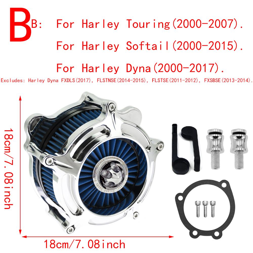 RSD Turbine Air Cleaner Chrome Intake Filter For Harley Sportster XL 48 883 Dyna V-Rod Softail Fat Boy Touring Ultra FLHR FLHX