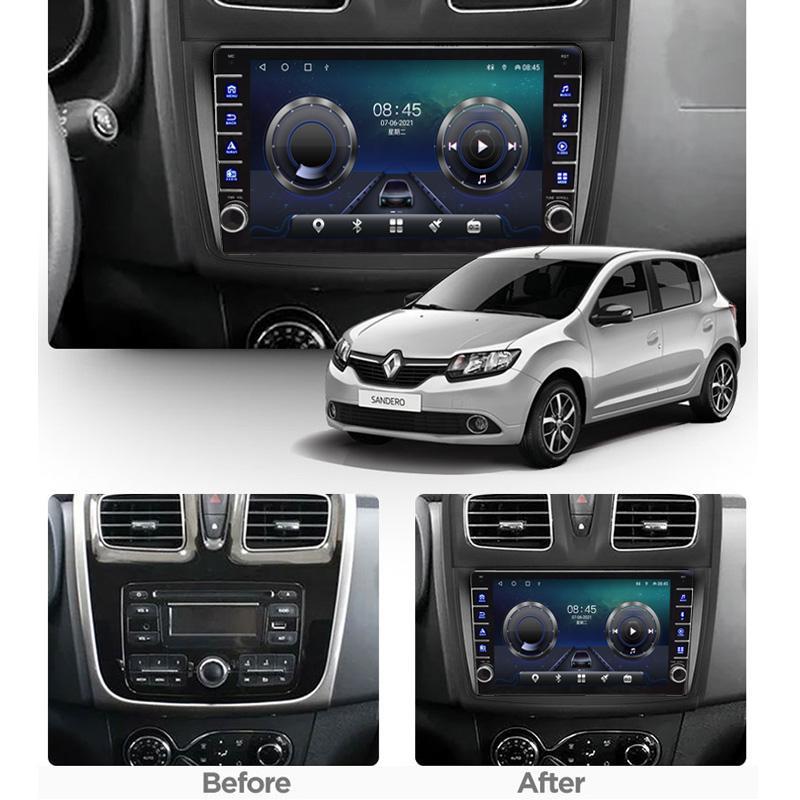 Android For Renault Logan Sandero 2014-2017 With Button Knob Car CarPlay Radio Video Multimedia GPS Player 2+32GB