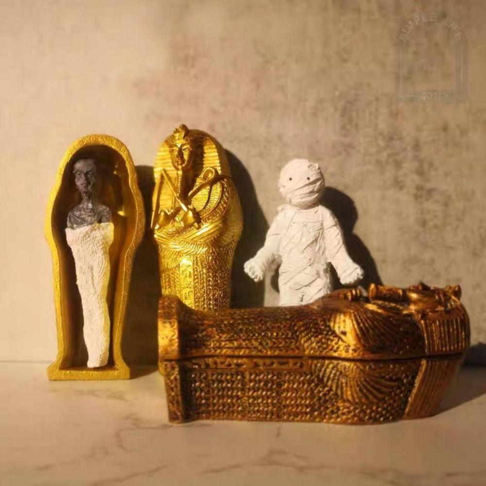 Mini Sarcofago Prop Mummia Faraone Modello Statua Faraone Figurina Miniatura Decorazione Casa