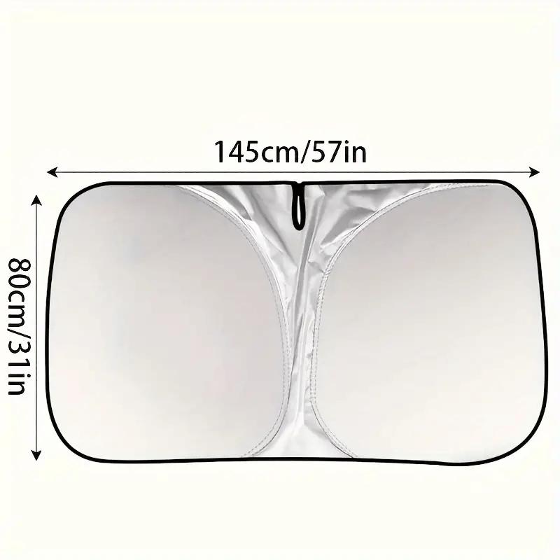 

Foldable Titanium Silver Car Sun Visor – Hollow Design Reflective Heat Insulator for Front Windshield, with Storage Pocket